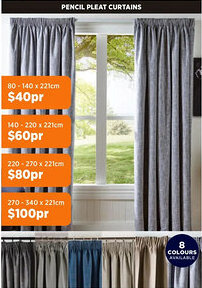 Spotlight Pencil pleat curtains offer
