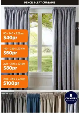 Spotlight Pencil pleat curtains offer