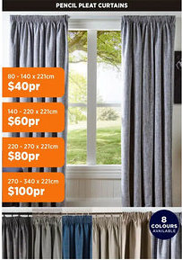 Spotlight Pencil pleat curtains offer