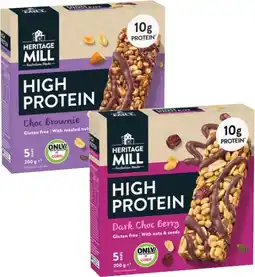 Coles Heritage Mill High Protein Bars offer