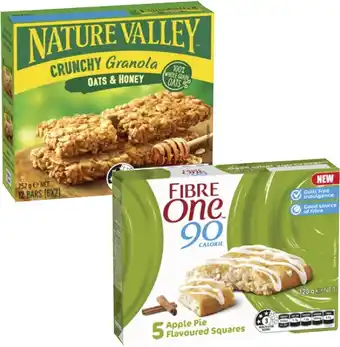 Coles Fibre One Bars or Squares 105g-120g or Nature Valley Crunchy Bars 252g offer