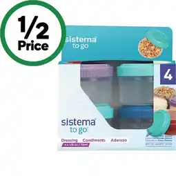 Woolworths Sistema To Go Dressing Pots offer