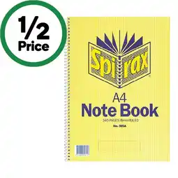 Woolworths Spirax A4 Note Book 240 Pages offer