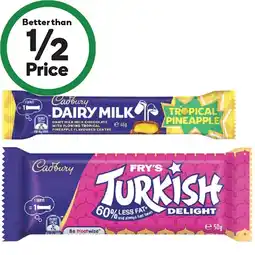 Woolworths Cadbury Medium Bars or Europe Bars 30-55g offer