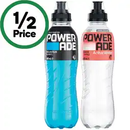 Woolworths Powerade Drink Flo Cap or Powerade Active Water 600ml offer