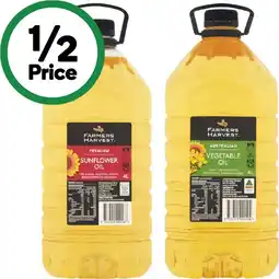 Woolworths Farmers Harvest Canola, Sunflower or Vegetable Oil 4 Litre offer