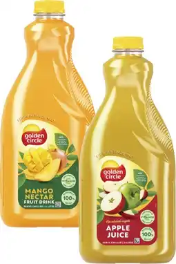 Coles Golden Circle Mango Nectar or Apple Juice 2 Litre offer