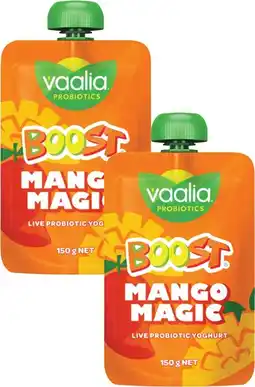 Coles Vaalia Probiotics Boost Yoghurt Pouch offer