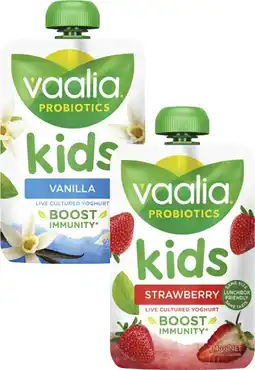 Coles Vaalia Probiotics Kids Yoghurt Pouch offer