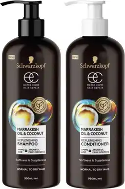 Coles Schwarzkopf Extra Care Shampoo or Conditioner 950mL offer