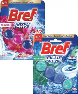 Coles Bref In The Bowl Power Active Flower or Blue Active Eucalyptus Toilet Cleaner 50g offer