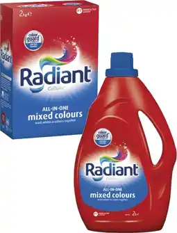 Coles Radiant Laundry Liquid 2 Litre or Powder 2kg offer