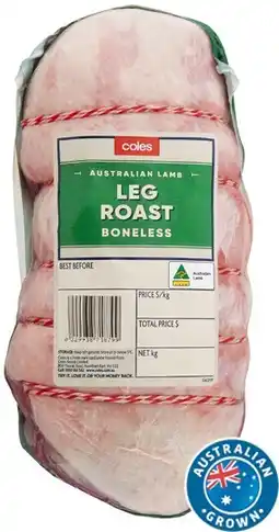 Coles Coles Australian Lamb Leg Roast Boneless offer