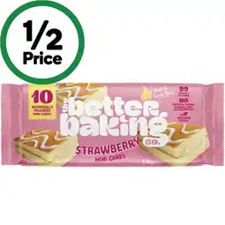 Woolworths The Better Baking Co. Chocolate, Strawberry or Vanilla Mini Cakes Pk 10 offer