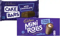 Coles Cadbury Cake Bars or Mini Rolls 105g-125g offer