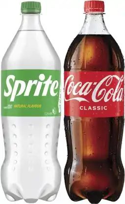Coles Coca-Cola, Fanta or Sprite Soft Drink 1.25 Litre offer