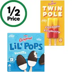 Woolworths Peters Twin Pole 544-590ml Pk 8 or Peters Original Lil’ Pops 500ml Pk 9 offer