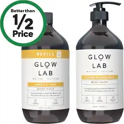 Woolworths Glow Lab Body Wash or Hand Wash Refill 900ml offer