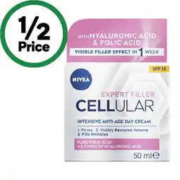 Woolworths Nivea Cellular Filler Expert Day Face Moisturiser Cream offer