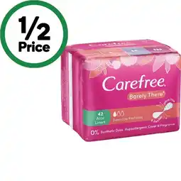 Woolworths Carefree Barely There Liners offer