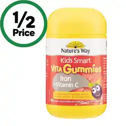 Woolworths Nature’s Way Kids Smart Vita Gummies Iron + Vitamin C offer