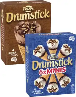 Coles Peters Drumstick Cones-6 Pack 475mL-490mL offer