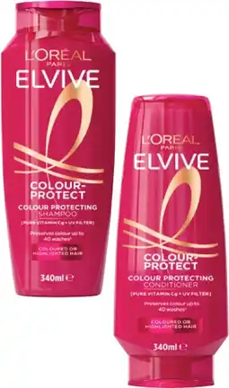 Coles L'Oréal Elvive Colour Protect Shampoo or Conditioner 340mL offer