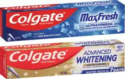 Coles Colgate Advanced Whitening & Tartar or Max Fresh Toothpaste 200g offer