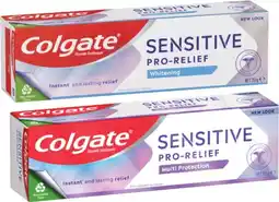 Coles Colgate Sensitive Pro Relief Whitening or Multi Protection Toothpaste 110g offer
