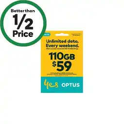 Woolworths Optus $59 SIM Starter Kit† offer