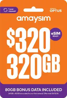 Coles amaysim $320 Starter Pack offer
