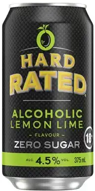 Coles Hard Rated Lemon Lime Zero Sugar Cans offer