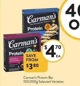 Foodworks Carman's Protein Bar offer