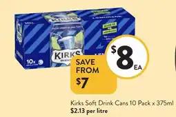 Foodworks Kirks Soft Drink Cans offer