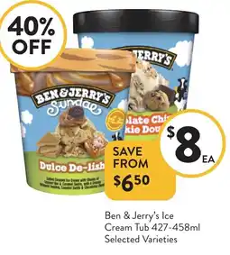 Foodworks Ben & Jerry's Ice Cream Tub offer