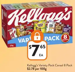 Foodworks Kellogg's Variety Pack Cereal offer