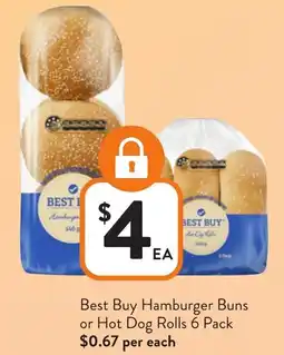 Foodworks Best Buy Hamburger Buns or Hot Dog Rolls offer