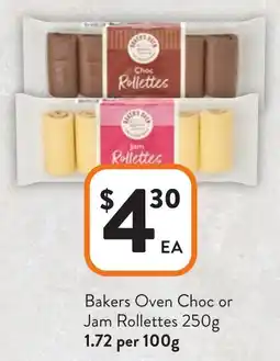 Foodworks Bakers Oven Choc or Jam Rollettes offer
