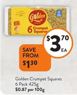 Foodworks Golden Crumpet Squares offer