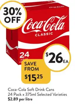 Foodworks Coca-Cola Soft Drink Cans offer