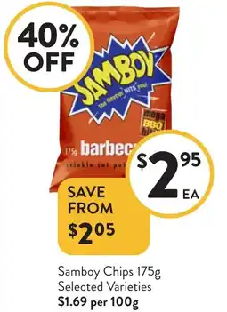 Foodworks Samboy Chips offer