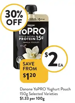 Foodworks Danone YoPRO Yoghurt Pouch offer