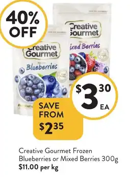 Foodworks Creative gourmet frozen blueberries or mixed berries offer