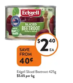 Foodworks Edgell Sliced Beetroot offer
