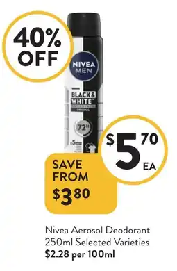Foodworks Nivea Aerosol Deodorant offer