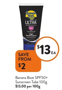 Foodworks Banana Boat SPF50+ Sunscreen Tube offer