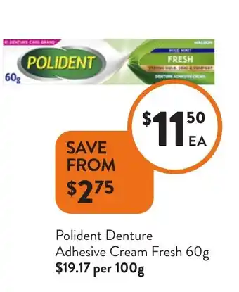 Polident Denture Adhesive Cream Fresh