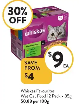 Foodworks Whiskas Favourites Wet Cat Food offer