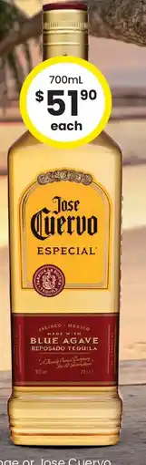 The Bottle O Jose cuervo especial gold tequila offer