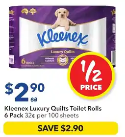 Ritchies Kleenex Luxury Quilts Toilet Rolls offer